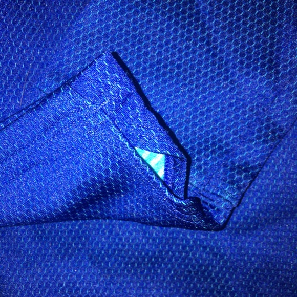 Under Armour hooded Royal blue mesh teal lined athletic jacket with thumb grips - Picture 3 of 5